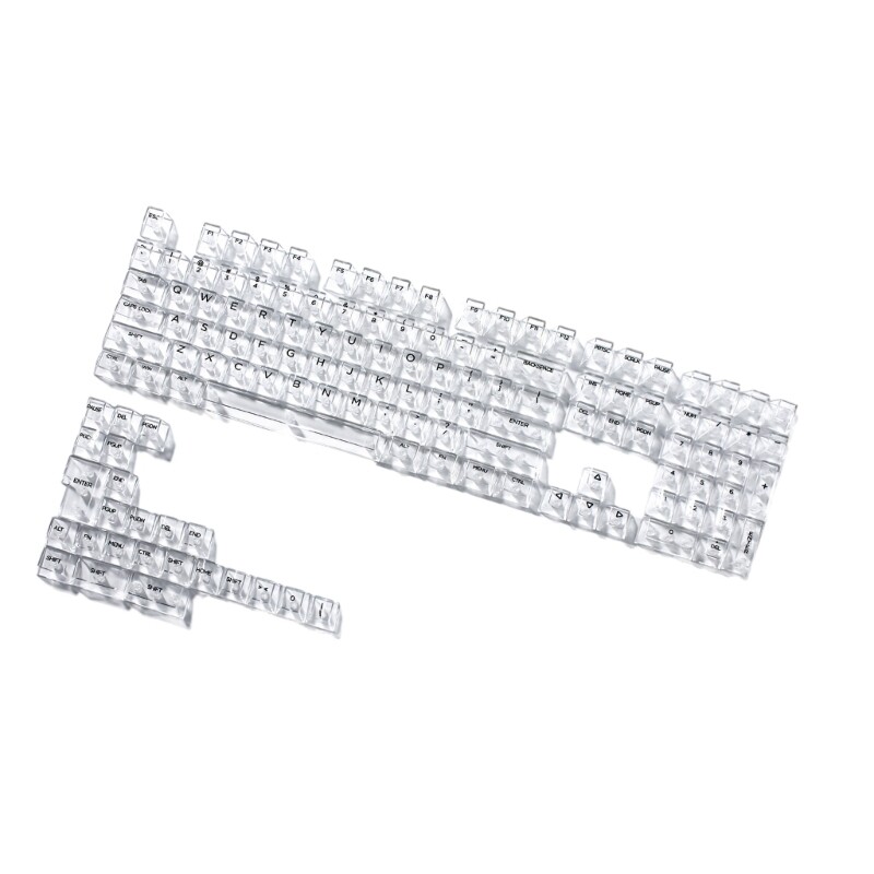 Transparent 10mm 132-Key Gaming Keyboard Keycaps Set for Enhanced Play