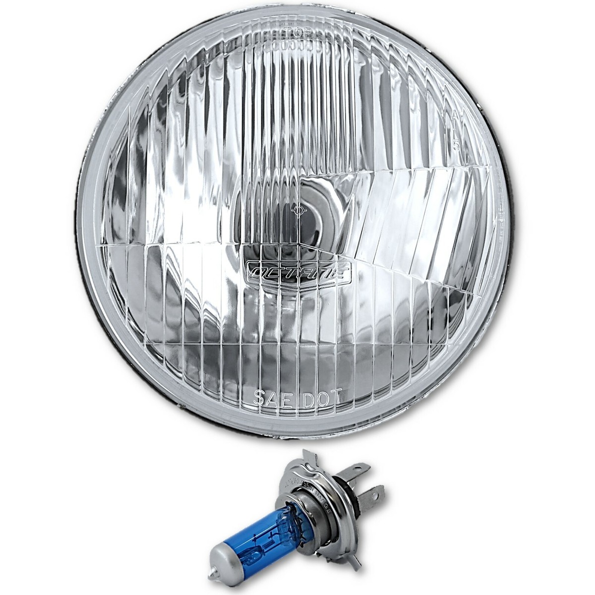 5-3/4 Motorcycle Semi Sealed Headlight Headlamp Light Halogen H4