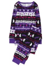 GYMBOREE SLEEPWEAR PURPLE w/ GHOST N FAIR ISLE 2pc PAJAMAS GYMMIES 12 18 NWT