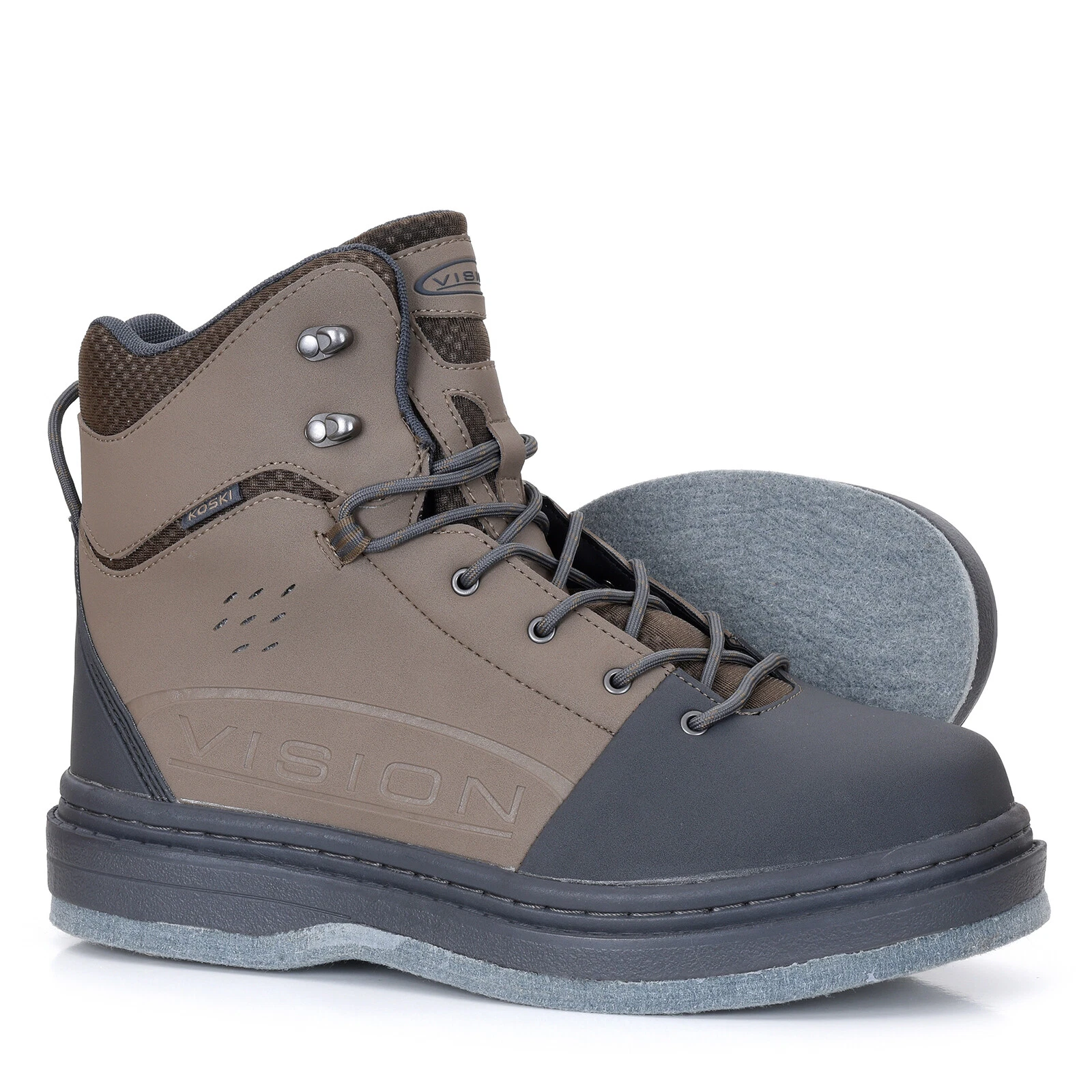 Vision ® BROWN Koski Wading Boots - Felt * 2026 Stocks * UK SIZES * Wading Boots