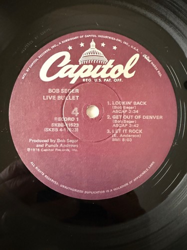 Bob Seger Stranger in Town (VG) Live Bullet (VG+) LP Lot Cleaned Play Tested - Picture 16 of 16