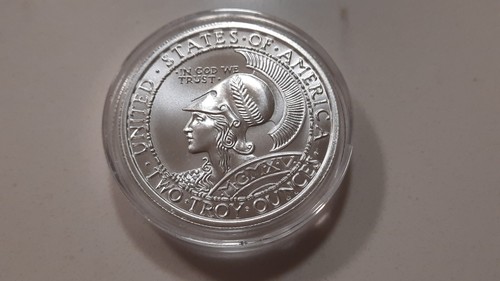 PAN-PAC ROUND TRIBUTE - OWL/MINERVA ROMAN GODDESS – 2 OZ SILVER – PANAMA CANAL - Picture 4 of 11