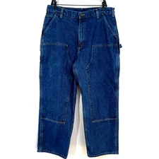 CARHARTT Jeans Mens Double Knee Loose Original Fit B73-DST 38x30 Carpenter