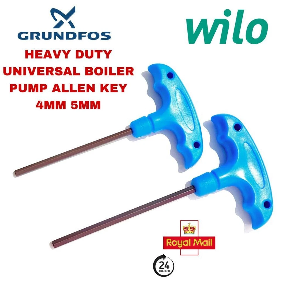 HEAVY DUTY UNIVERSAL GRUNDFOS & WILO BOILER PUMP ALLEN HEX KEY 4MM / 5MM  - Image 3 of 4