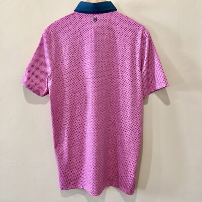 Greyson Golf S/S Polo Shirt Plus Minus Print Wild Rose Pink