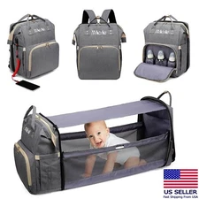 Diaper Crib Bag | MAICAIS Baby Changing Station Backpack | Gray