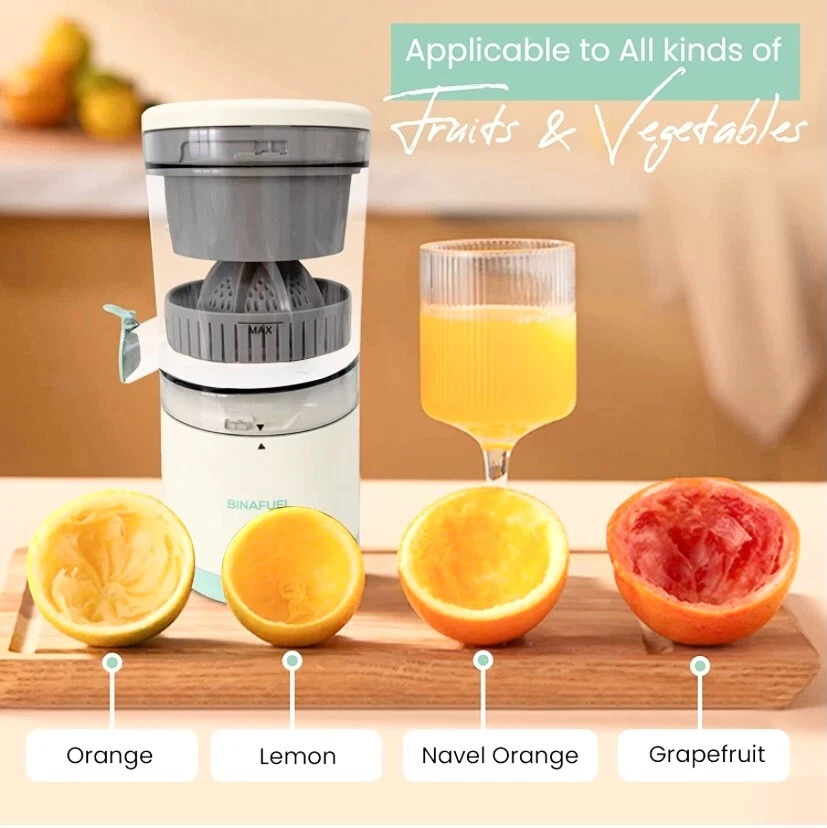 EASY TO USE ELECTRIC JUICER,SQUEEZES LEMONS,ORANGES,GRAPEFRUIT & OTHER FRUITS