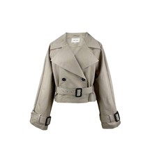 Jack Wills Womens Crop Mryl Trench Coat Cropped Jacket Belted