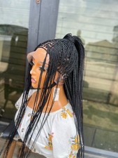 Braided Full Lace Wig for Women Free-Part  Micro Braids Hair  Fashion Style