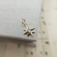 Small Micro 9ct Yellow Gold Star Charm with CZ