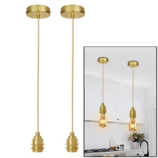 2Pack Vintage Mini Pendant Light Kit, 3.94ft Adjustable Woven Hanging Light C...
