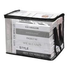 12.6x9.5x9.8in Clear Storage Bags, Plastic Storage Bags with Zipper,M, Black