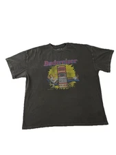 Abercrombie and Fitch Graphic Shirt Mens XXL Budweiser Beer Crew Neck Black