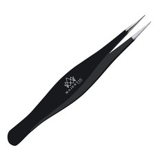 Black Needle Nose Precision Tweezers for Eyebrows Splinter Removal and Lashes