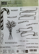 Stampin Up BANNERS FOR CHRISTMAS Stamp Set of 16 Stamps CHRISTMAS HOLIDAY sets