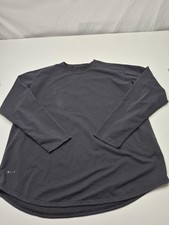 BYLT Drop Cut Lux Shirt Mens XL Gray Long Sleeve Crewneck Curved Hem Tee Casual