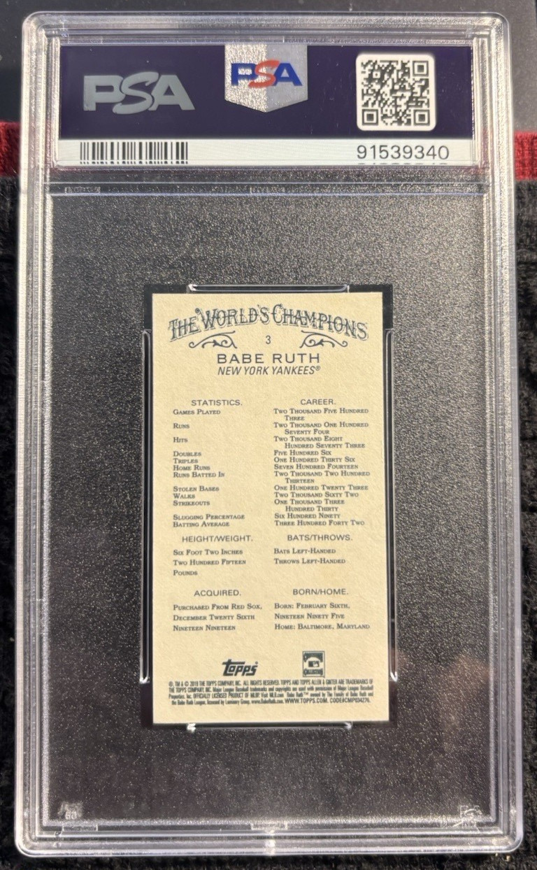 2019 TOPPS ALLEN & GINTER BABE RUTH MINI #3 PSA NM-MT+8.5 FREE SHIPPING view 3