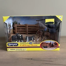 BREYER Stablemates Cutting Horse Set #5374 quarter horse calf cow NIB! Nice!