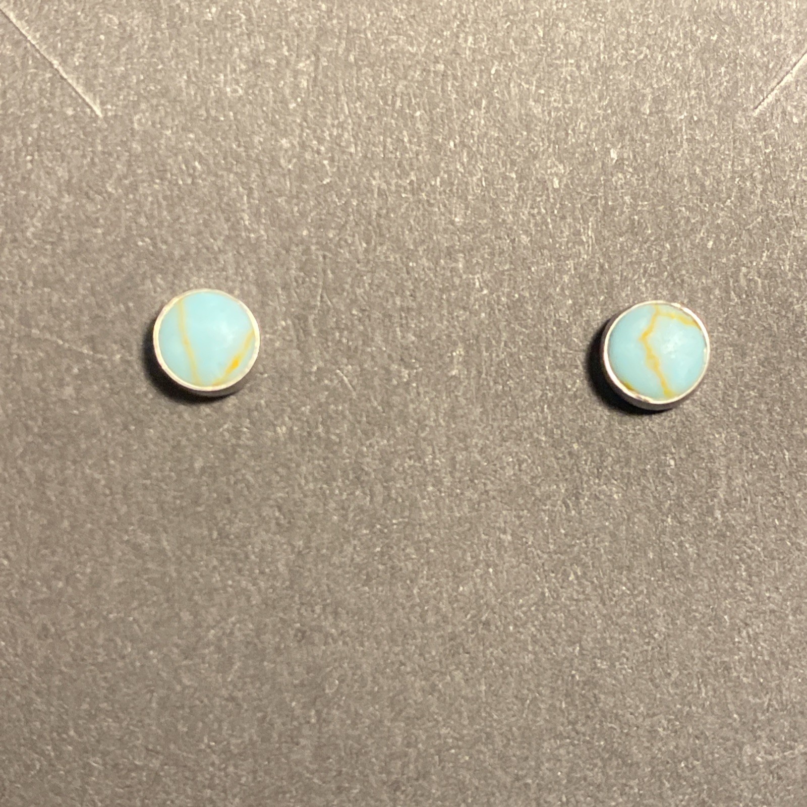 Sterling Silver Light Turquoise Stud Earrings - image 7