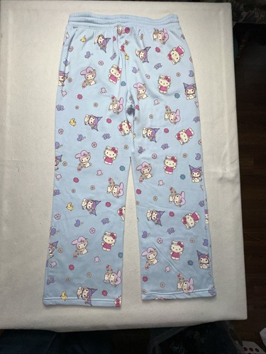 Pantaloni felpati Hello Kitty and Friends blu chiaro nuovi senza etichette taglia L (12-14) - Foto 9 di 9