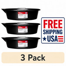3 Pack Hyper Tough 7 Qt Oil Drain Pan Leak Proof Easy Pour Automotive