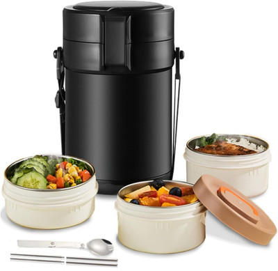 Termo comida caliente 82 oz 3 niveles apilables acero inoxidable para trabajo