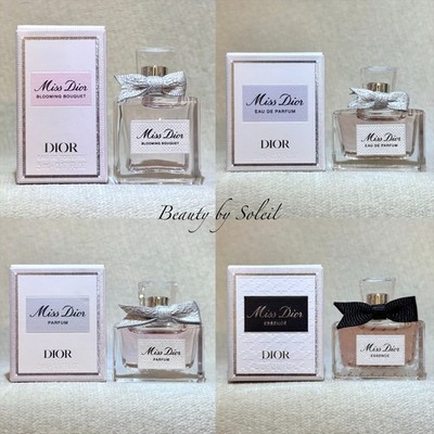 4pc Miss Dior MINI Set: Blooming Bouquet EDT, EDP, Parfum, Essence