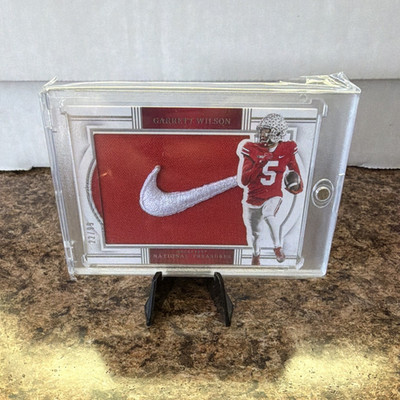 National Treasures 2024 Garrett Wilson CUSTOM Nike Swoosh /49 READ 