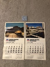 Vintage Lot 2 1988-89 Union Pacific Railroad Monthly Wall Calendar Collectible