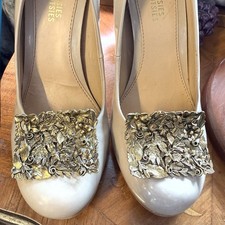 Musi Art Nouveau Style Gold Tone Shoe Clips Buckles Vintage Mid Century Signed