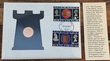 1971 Guernsey 1/2 New Penny 1st Day Cover, Stamp & Info Card 99 Company