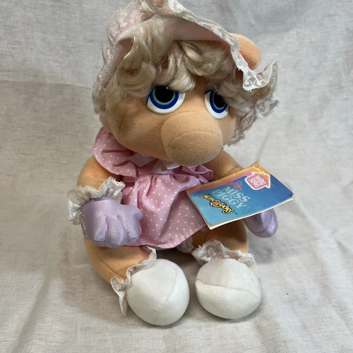 VINTAGE 1985 BABY MISS PIGGY MUPPET BABIES HASBRO SOFTIES STUFFED ANIMAL PLUSH