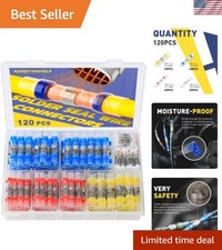 120PCS Solder Seal Wire Connectors, Marine Grade Heat Shrink Butt Splice Conn...