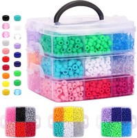 Pony Perlen Set 3600 StüCk 18 Farben GroßE Loch Perlen FüR ArmbäNder