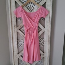 Heart & Hips Pink Off Shoulder Cutout Back Fit & Flare Skater Dress S NWT