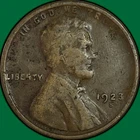 1923-S Lincoln Wheat Cent Fine F Coin #34333