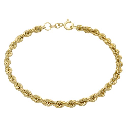 New 9ct Yellow Gold 7.5" Hollow Rope Twist Bracelet 190mm(7.5") 9ct gold For Her - Picture 2 of 3