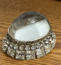 Vintage Signed SCHREINER NY Lucite High Dome JELLY BELLY Egg Brooch Book Piece