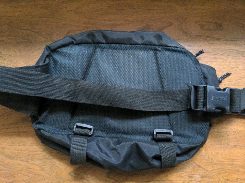 Riñonera vintage 1995 Jansport EE. UU. bolsa de cintura senderismo bicicleta camping grande negra Foto 4 de 4