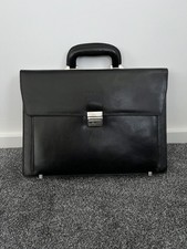Men's OSBORNE Black Leather Briefcase with Keys