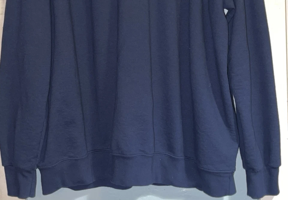 Men’s Anvil Solid Navy Blue Crewneck Long Sleeve Sweatshirt Sweater Size 3XL - Image 3 of 4