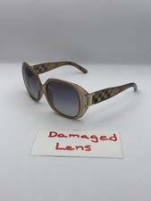 Burberry Sunglasses Womens Beige Check Gray G...