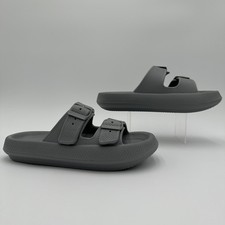 J/Slides Women s Grey EVA Double Buckle Beach Slides Sandals US 7M NIB