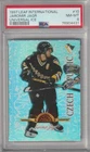 97-98 JAROMIR JAGR /250 DONRUSS LEAF INTERNATIONAL STARS UNIVERSAL ICE #10 PSA 8