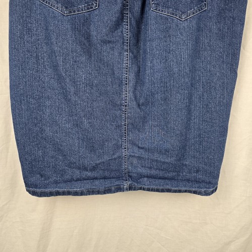 Autograph Size 18 Blue Denim Skirt MIDI Stretch Zip Fly 41" Waist - Picture 6 of 9