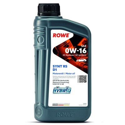 For ROWE OLEJE DODATKI 20005-0010-99 HIGHTEC SYNT RS D1 0W-16 1L ROWE API SP RC