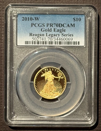 2010-W American Eagle $10 GOLD PCGS PR70 : GEM PROOF Coin 1/4 Oz Bullion : 10711