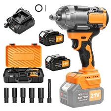 1300nm Cordless Impact Wrench 960ft-lbs 12 Battery Impact Gun 2x 4.0ah Battery