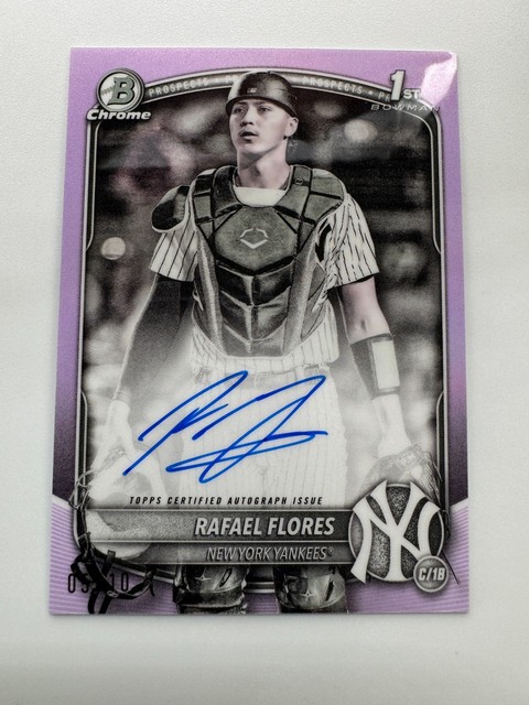 Rafael Flores 1st Auto 2025 Bowman CPA-RF Pearl Refractor Auto 5/10