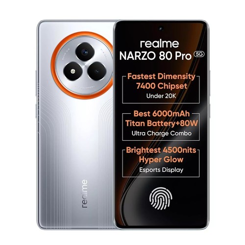 realme NARZO 80 Pro 5G -MTK Dimensity 7400-Speed Silver, “NO TARIFFS IN USA” - 第 1/9 張圖片